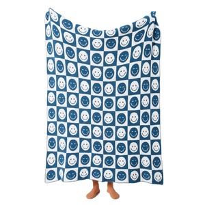 Vendita diretta in fabbrica a controllo sorridente Super caldo e confortevole coperta in maglia di poliestere morbido 100% QPGXL - Product Image 1