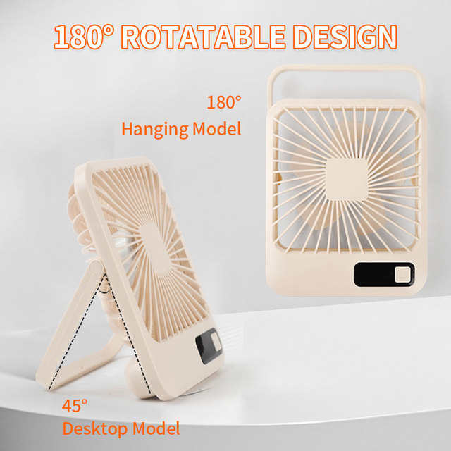 2026 Electric Portable USB Rechargeable Desktop Fan with Brushless Motor Folding Stand Lightweight Design 10-Hour Runtime