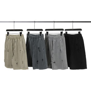 Custom Print Men High Street <strong>Shorts</strong> Drawstring Ripped <strong>Old</strong> Washed Cotton Sweat <strong>Shorts</strong> Mens Distressed Cargo <strong>Shorts</strong> - Product Image 2