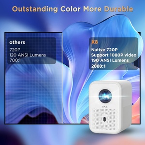 Proyector Pico para Reuniones, Cine en Casa, Android 12 Smart <span class=keywords><strong>TV</strong></span>, Teléfono Móvil 5G, Juegos Inalámbricos, Wifi, Digital, HD 720P, 3D - Product Image 2