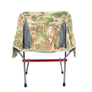 야외 카모 색상 휴대용 접이식 비치 문 캠핑 의자 야외 하이킹 캠핑 의자
