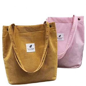 Stock Durable Fabric Student Corduroy and <b>Arts</b> Buckle Single Shoulder <b>Canvas</b> Campus Tote Bag - Product Image 1