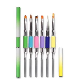 tinta acrílica pincel chato Suppliers-Escova de tinta lisa acrílica, glitter gel esmalte cobertura de extensão 3d unhas