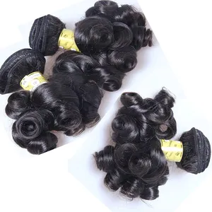 Peruvian Bouncy Curly Human Hair Weaves Bundle Extensions Short Funmi Curly Hair 100% Human Hair Wefts