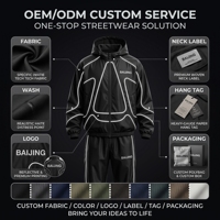 Ensemble de survêtement personnalisé pour homme avec fermeture éclair réfléchissante 3M, veste et pantalon, passepoil ondulé, en nylon, style Techwear Streetwear, marque privée, faible MOQ, usine OEM ODM