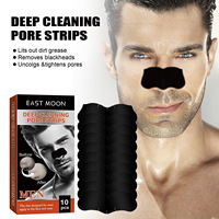 East Moon 10 pièces Bandes nettoyantes profondes pour hommes, élimination des points noirs, débouchage des pores, patchs resserrants pour le nez