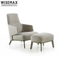 WISEMAX-muebles italianos de lujo para el hogar, juego de silla con base de madera, estilo otomano, para sala de estar
