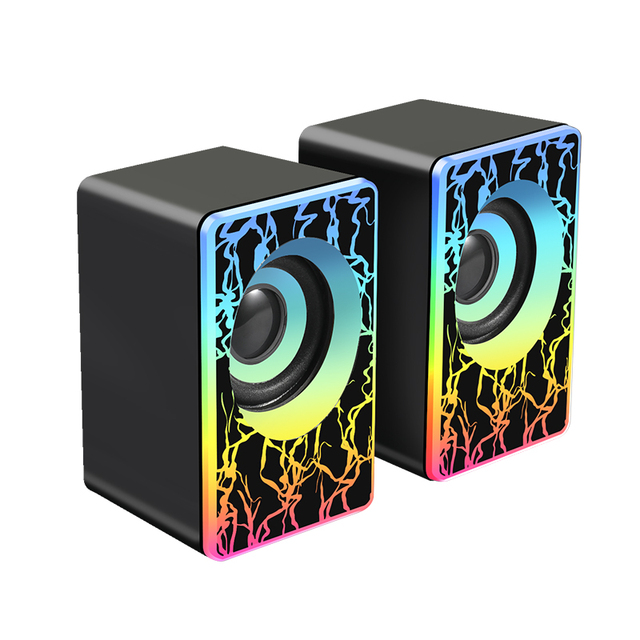 Portable Mini 2.0 RGB USB Speakers for PC Desktop Mobile Gamer Lighting AUX 20 Desktop Portable RGB USB Speakers for PC Computer