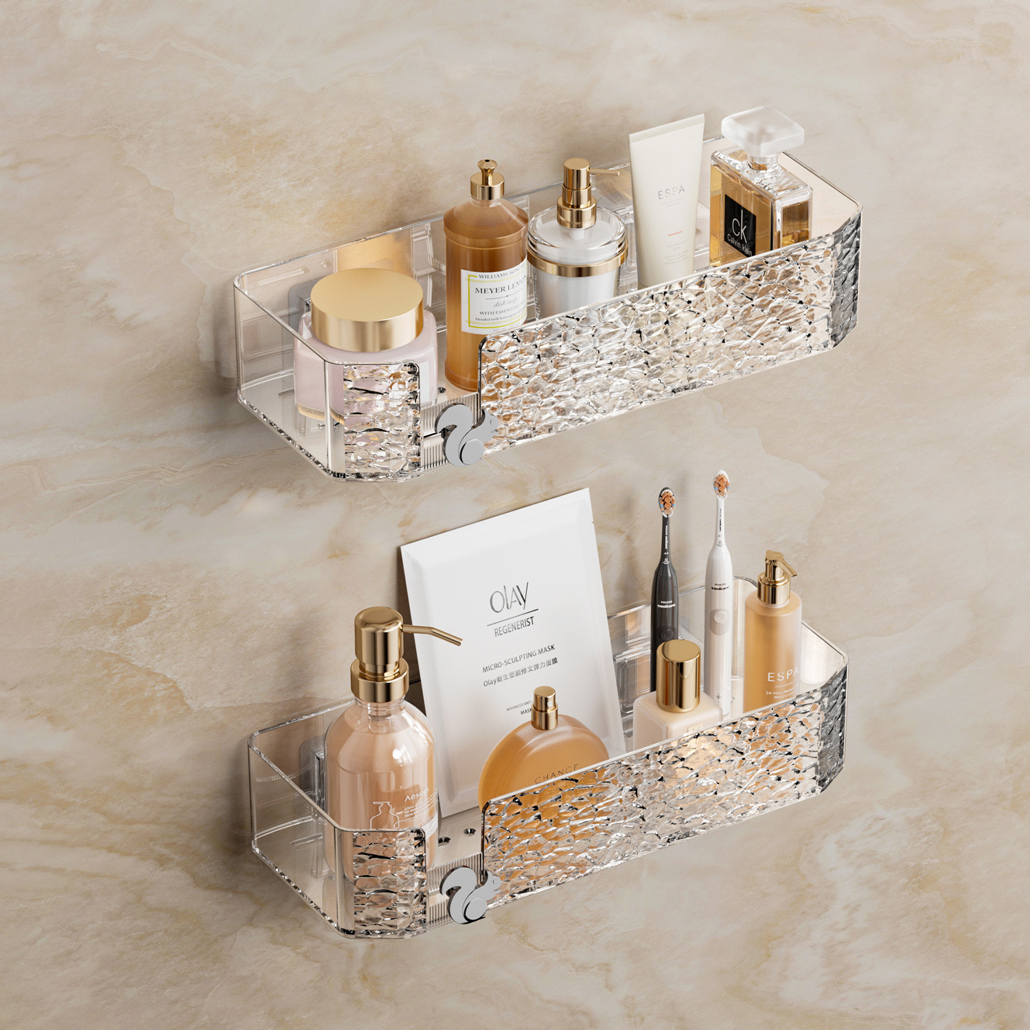 Lot de 2 carrés (blanc transparent)