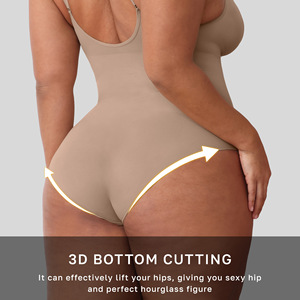 Body Moldeador de Cuerpo Completo para Mujer, Talla Grande, Firme, Delgado, Sin Costuras, con Efecto Tinte en el Abdomen, Levanta Glúteos, Posparto, de Nailon - Product Image 4