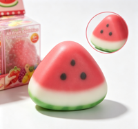 Jouet Squishy Mignon en Forme de Tranche de Pastèque, à Rebond Lent, Doux à Presser, Fruits Simulés, Anti-Stress, Jouets Sensoriels pour Enfants