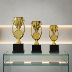Gold Plated Sports <b>Trophy</b> with Engraving Option Durable Metal Design for Awards and Competitions with wooden base - Product Image 1