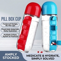 Bouteille d'eau portable avec logo personnalisé et organiseur de pilules hebdomadaire, étui à vitamines détachable pour le bien-être des employés