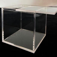 Großhandel kleine transparente Acryl Geschenk box moderne quadratische Display Box mit Schiebe deckel polierte Oberfläche