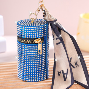 Porte-monnaie de luxe écologique pour femme, nouveau style, <span class=keywords><strong>mini</strong></span> pochette à rouge à lèvres, breloque de sac en cuir PU orné de strass - Product Image 5