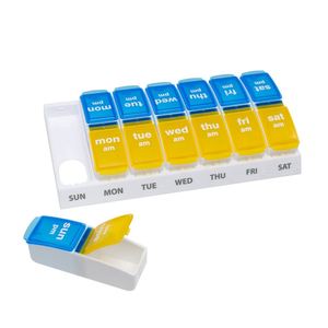 Wholesale Weekly <b>Removable</b> Organizer 7 Days 14 Compartments Plastic Pill <b>Box</b> Custom Logo - Product Image 1