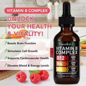 Gotas Líquidas de Complejo de Vitamina B, <span class=keywords><strong>B12</strong></span>, B6, <span class=keywords><strong>B1</strong></span>, para Energía Física, Salud del Cerebro, Corazón y Digestión - Product Image 2