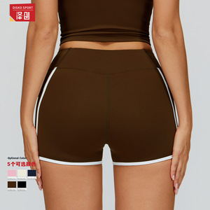 Disko Sport – short de yoga serré pour femmes, couleur unie, taille haute, short de course et de fitness pour jeunes femmes, 2501 - Product Image 1