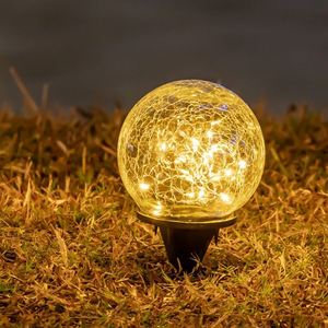 Outdoor <b>Solar</b> <b>Powered</b> Crackle Ball Garden <b>Lamp</b> IP65 Weatherproof No Wiring Needed <b>Solar</b> Path Light for Landscape Decoration - Product Image 2