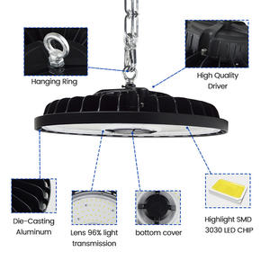 재고 무료 배송 2 개/판지 6500k 100W 150W 200W 300W ufo <span class=keywords><strong>led</strong></span> 하이 베이 라이트 1.5m AWG 케이블 플러그 - Product Image 3