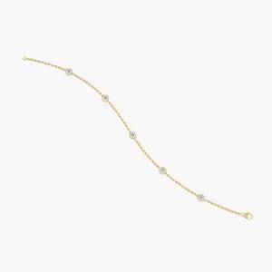 18K Yellow Gold Classic Round Cut Moissanite Lab Grown Diamond Tennis <b>Bracelet</b> Wedding Gift For Her - Product Image 1