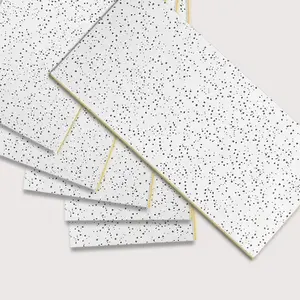 KENTE White Revealed Edge Mineral Fiber Ceiling Tiles - Easy Drop-in Installation (600 x 600 mm Sample)