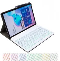 Casing Keyboard untuk Samsung Tab A7 Lite 8.7 inci (T220/T225), Lampu Latar RGB, Keyboard Nirkabel Bluetooth dengan Lampu Latar dan Casing