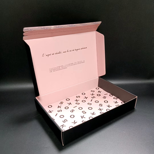 Custom Logo Printed E Commerce Mailing Packaging Carton Shoes Clothing Underwear Socks <b>Matte</b> Black Shipping Mailer Box - Product Image 2