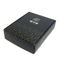 Date Vêtements Karton Carton Emballage Boîte Ondulée Mat Noir Emballage Boîte Postale Boîtes D'expédition Personnalisées Avec Logo Emballage