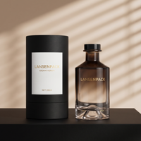Bouteille diffuseur de parfum en verre ambré de 200 ml avec bouchon en liège et bâtonnets – Contenant pour diffuseur d'arômes d'intérieur