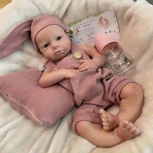 Poupée Reborn de 18 pouces, réaliste, entièrement en silicone, corps entier, poupée nouveau-né réaliste pour filles, accessoires - Product Image 3