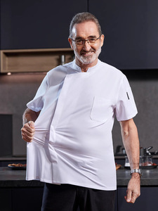 Chaquetas de <span class=keywords><strong>Chef</strong></span> de Manga Corta para <span class=keywords><strong>Restaurante</strong></span>, Talla Grande, Uniforme de Cocina, Chaqueta de <span class=keywords><strong>Chef</strong></span> para Hombre, Uniforme de Hotel - Product Image 2