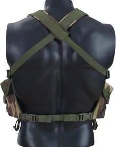 Factory Tactical <b>Chest</b> Vest 7 Pockets Microfiber Synthetic Leather Adjustable X Harness Design for Men Women Outdoor Activity - Product Image 4