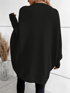 <strong>Women's</strong> Solid Color <strong>Waterfall</strong> Collar Open Front <strong>Cardigan</strong>, Loose Batwing Sleeve Knit Coat with Pockets, Fashion Outwear - Product Image 6