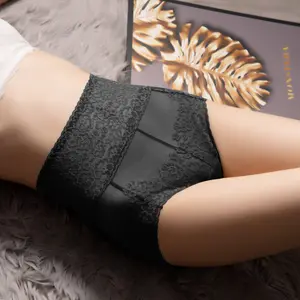Underwear Large Size Sexy Lingerie High Waist Belly Lace Panties Ladies Sexy Bodyshape Hips Slim Cotton Crotch Summer Underpant