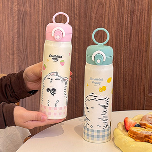 ขวดน้ำเก็บอุณหภูมิลายลูกสุนัข 350 มล. 500 มล. กระติกน้ำร้อนพกพาสำหรับเด็กนักเรียนใช้ในโรงเรียน - Product Image 5