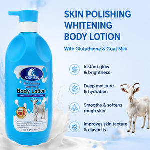 Lotion corporelle biologique aux herbes avec vitamine C et <span class=keywords><strong>glutathion</strong></span>, <span class=keywords><strong>lait</strong></span> de chèvre 500ml – Hydratant éclaircissant et blanchissant pour usage quotidien - Product Image 5