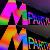 Panneaux publicitaires dynamiques irisés en couleur personnalisée, lettrage 3D coloré pour panneaux d'affichage dynamiques
