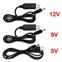 Kabel Penguat Daya USB DC 5V ke DC 9V / 12V Modul Peningkat Tegangan Konverter USB Kabel Adaptor Colokan 2.1x5.5mm