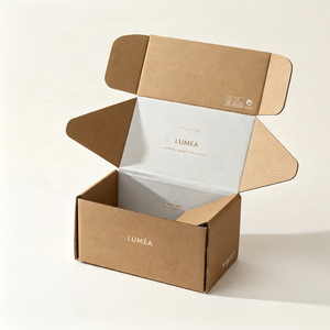 Die Cut Kraft Corrugated Mailer <b>Box</b> Hanger Tab Retail Cosmetic Display Self Locking Bottom Full Color Logo Printing Matt - Product Image 2