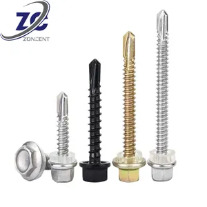 Hex Flange Head Patta Self Drilling Roofing Screw With Stainless Steel Metal Truss Hex Head Self Drilling Roof Screw