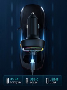 ตัวรับสัญญาณบลูทูธ5.0ตัวรับสัญญาณจาก adoche FM เดอโคเช่บลูทูธ Con Puergo de Carga QC3.0 Y 5V/3.1A Tipo-C - Product Image 2