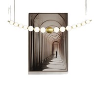 Lustre en fer forgé doré de style nordique moderne minimaliste du milieu du siècle, éclairage de luxe pour salon et salle à manger, Tmall Genie