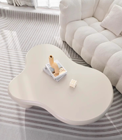Table basse moderne minimaliste en bois avec pieds ronds crème pour petits espaces, réglable pour salon, disponible en différentes tailles