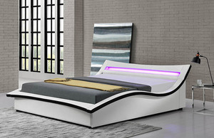 <span class=keywords><strong>Lit</strong></span> double Willsoon au design moderne en similicuir souple avec tête <span class=keywords><strong>de</strong></span> <span class=keywords><strong>lit</strong></span> LED et panneaux en <span class=keywords><strong>bois</strong></span> pour l'ameublement <span class=keywords><strong>de</strong></span> la maison - Product Image 5
