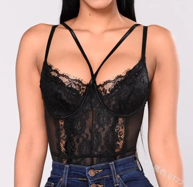 Sfy1198 Ellolace mono overoles para mujer Sexy sin espalda de encaje de cuerpos para las mujeres cuerpo transparente cortos de la mujer