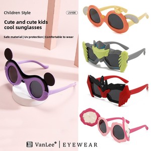 Cool and Fashionable UV Protected Polarized PC <strong>Glasses</strong> for Kids <strong>Baby</strong> Blue &amp; Orange Sunglasses with Red <strong>Frame</strong> Light Weight - Product Image 2