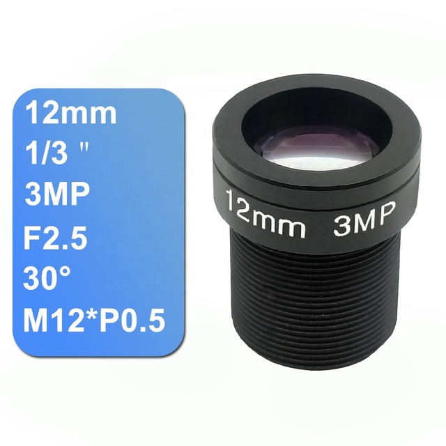 3MP 12mm Manual Focus M12xP0.5 Mounted  M12 Aperture F2.5 1/3'' Camera CCTV Lens