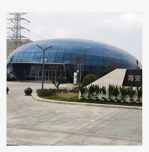 Structural Design Prefab Steel Structure Atrium Tempered Glass Roof Construction