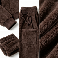Ensemble de survêtement streetwear personnalisé avec logo pour homme – Vente en gros – Sweat à capuche doux et pantalon large – Ensemble deux pièces avec cardigan zippé